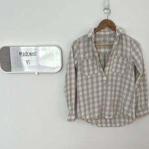 Madewell XS flannel half button top